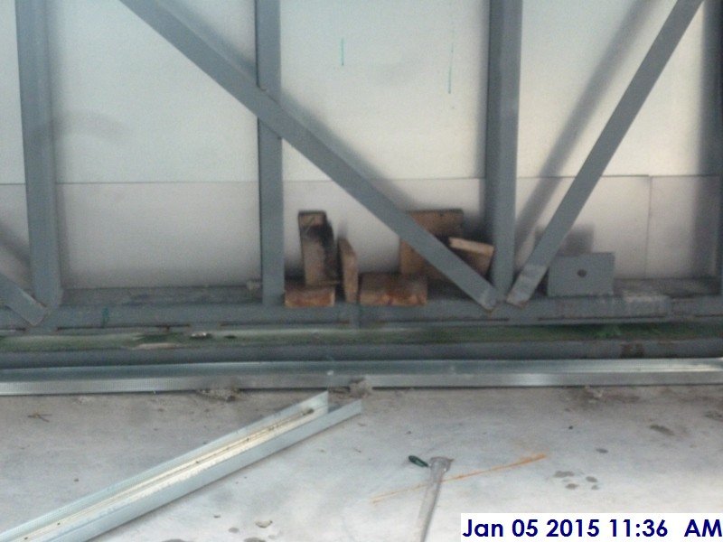 Metal tracks for the 2nd floor exterior framing Facing West